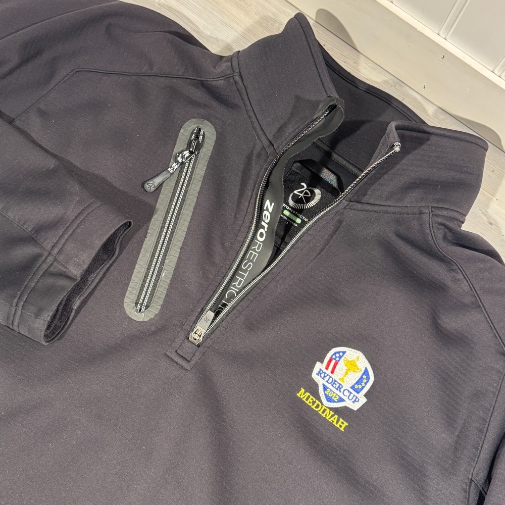Zero Restriction Tour Series 1/4 Zip Pullover Men's Sz L Medinah 2012 Ryder Cup